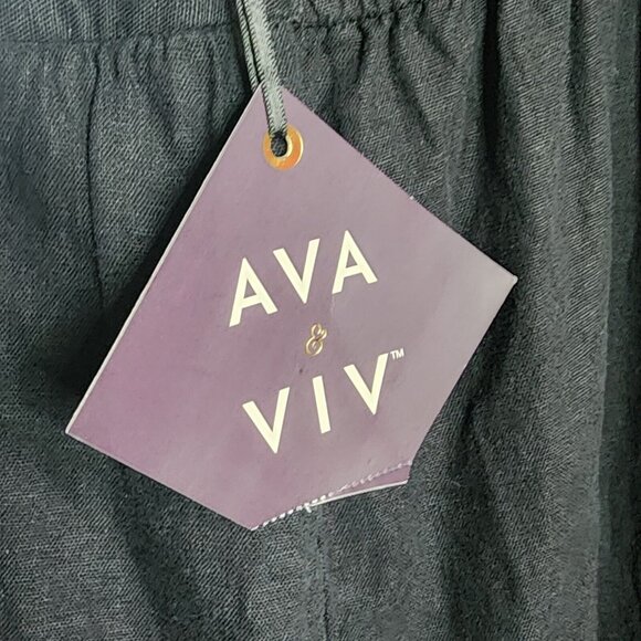 NWT AVA & VIV Solid All Black Sleeveless Twist Front Dress Womens Plus Size 2X - Picture 6 of 8